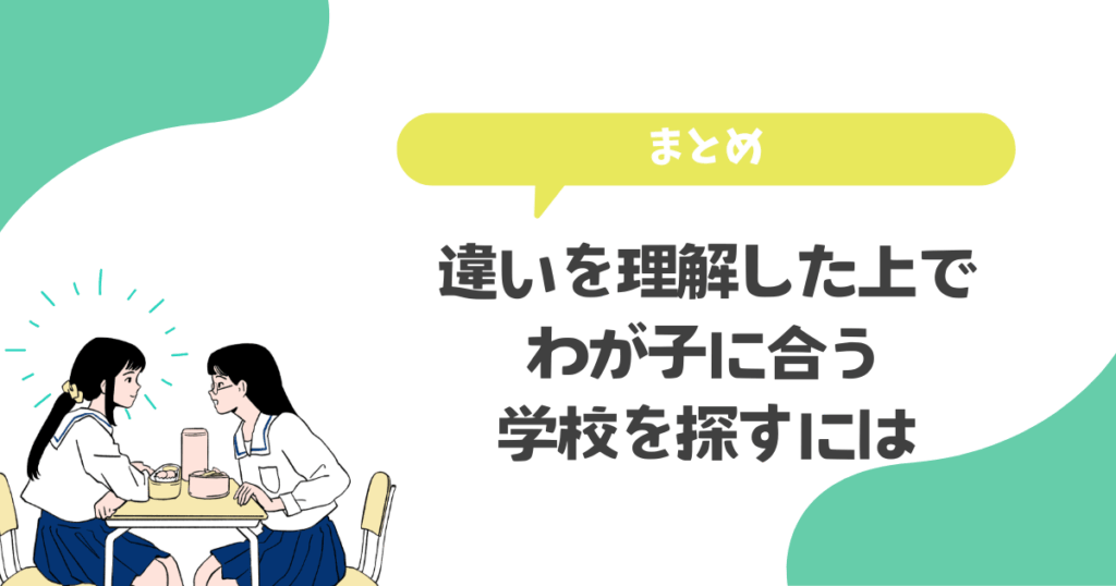 まとめ|それぞれの違いを理解した上で、わが子に合う学校を探すには